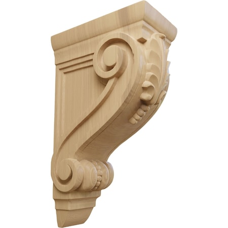 Ekena Millwork 4 3/4"W x 8"D x 13 1/4"H Large Fig Leaf Corbel, Cherry COR04X08X13FICH